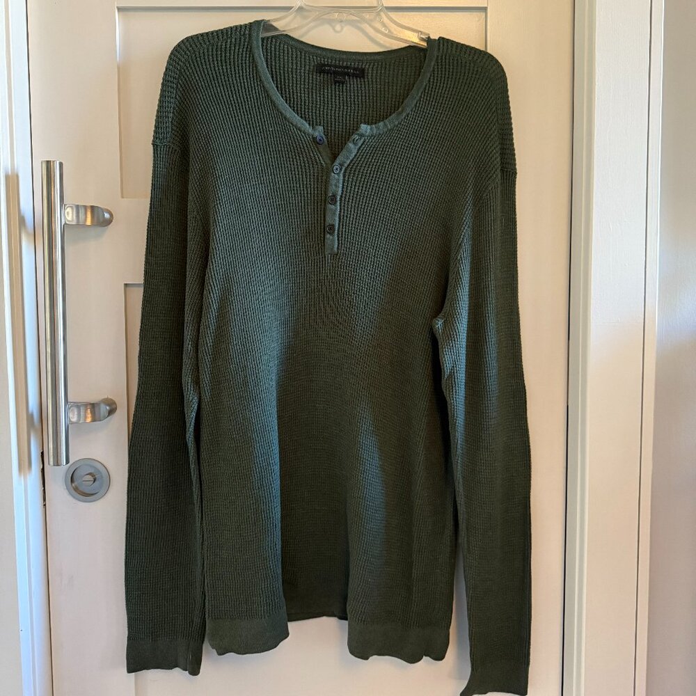John Varvatos Waffle knit Henley